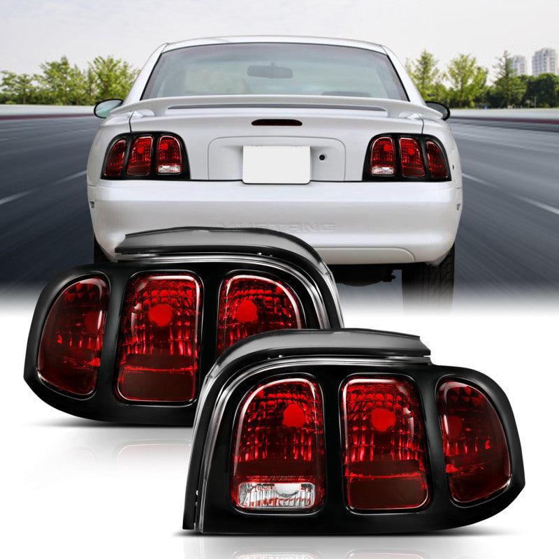 ANZO 1994-1998 Ford Mustang Taillight Dark Red Lens (OE Style) | Too Fast Autoparts | Order Online | Canada & USA Shipping