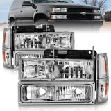 ANZO 88-98 Chevrolet C1500 Crystal Headlights Chrome w/ Signal and Side Marker Lights | Too Fast Autoparts | Order Online | Canada & USA Shipping