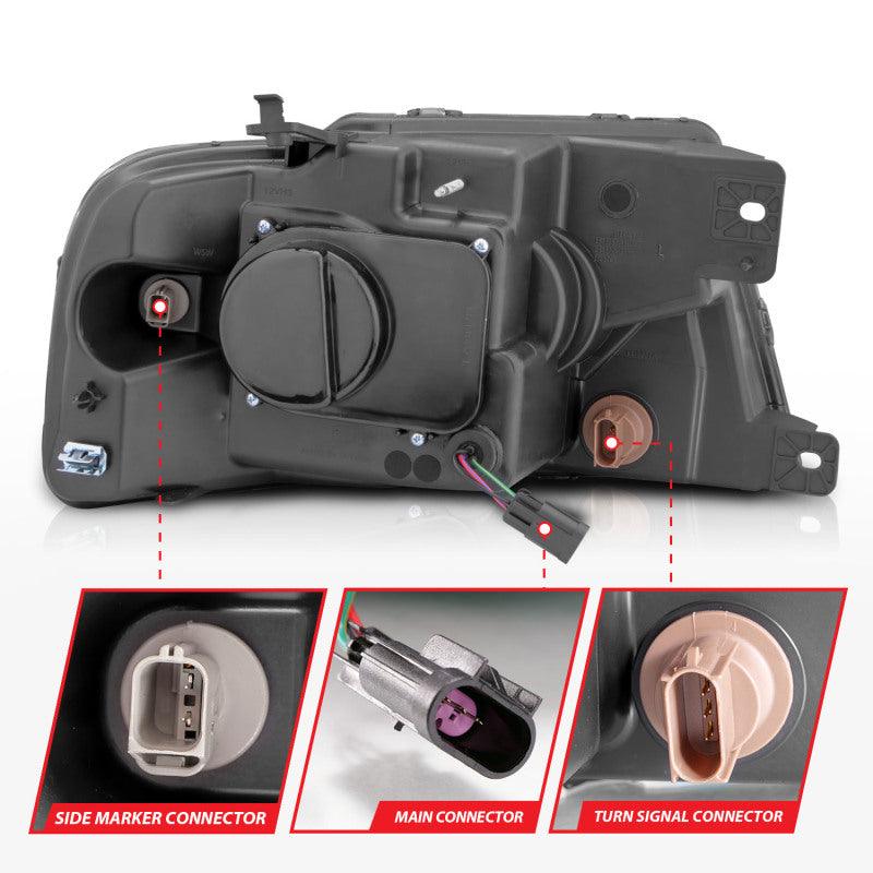 ANZO 2004-2008 Ford  F-150 Projector Headlights w/ Light Bar Chrome Housing | Too Fast Autoparts | Order Online | Canada & USA Shipping