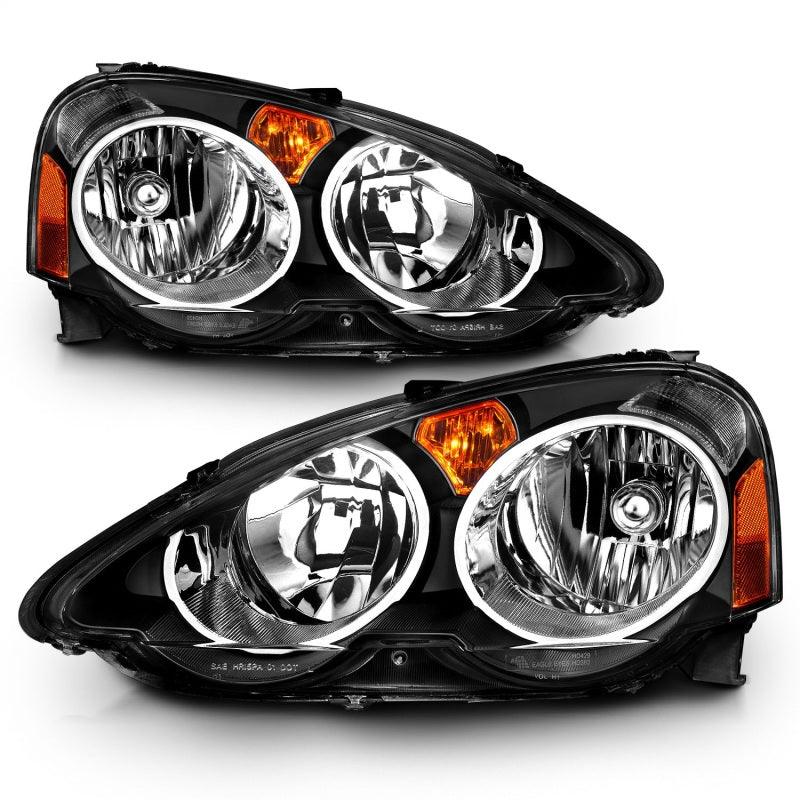 ANZO 2002-2004 Acura Rsx Crystal Headlights Black | Too Fast Autoparts | Order Online | Canada & USA Shipping