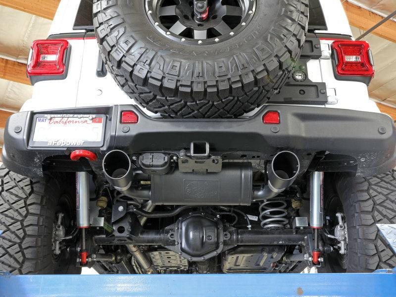 aFe Rebel Series 409 Stainless Steel Cat-Back Exhaust 18-21 Jeep Wrangler JL 2.0L (t) - Black Tip | Too Fast Autoparts | Order Online