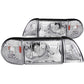 ANZO 1987-1993 Ford Mustang Crystal Headlights Chrome w/ Corner Lights 2pc | Too Fast Autoparts | Order Online