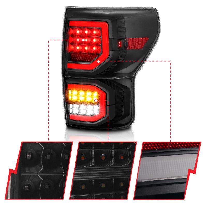 ANZO 2007-2013 Toyota Tundra LED Taillights Plank Style Black w/Smoke Lens | Too Fast Autoparts | Order Online | Canada & USA Shipping