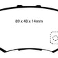 EBC 97 Acura CL 2.2 Redstuff Rear Brake Pads