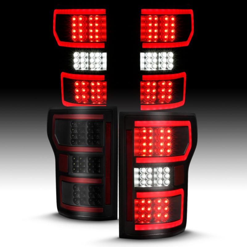 ANZO 18-19 Ford F-150 LED Taillight Black Housing Clear Lens Red Light Bar W/Sequential | Too Fast Autoparts | Order Online
