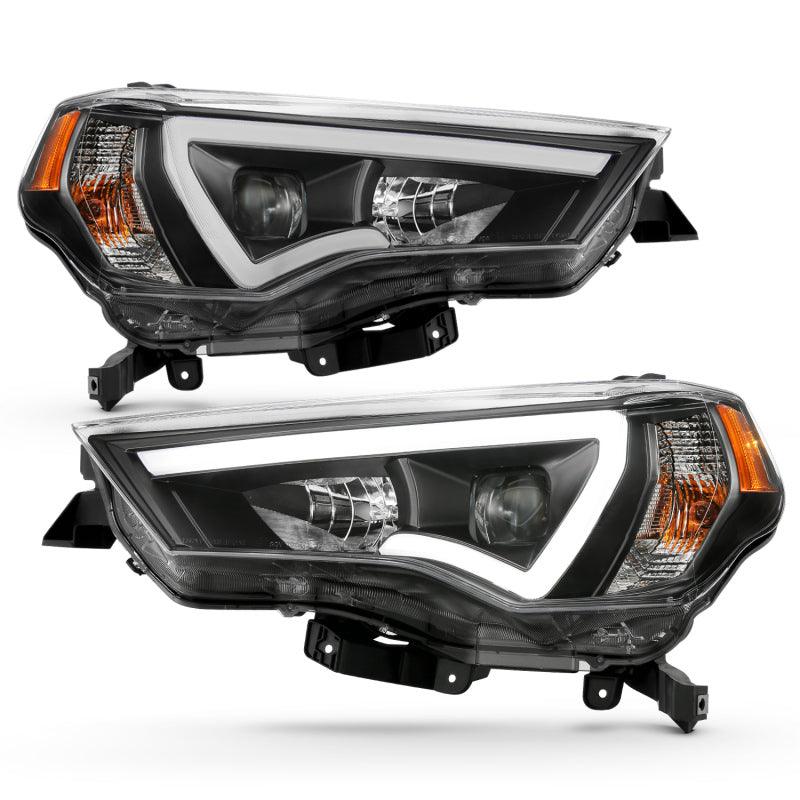 ANZO 14-18 Toyota 4 Runner Plank Style Projector Headlights Black w/ Amber | Too Fast Autoparts | Order Online