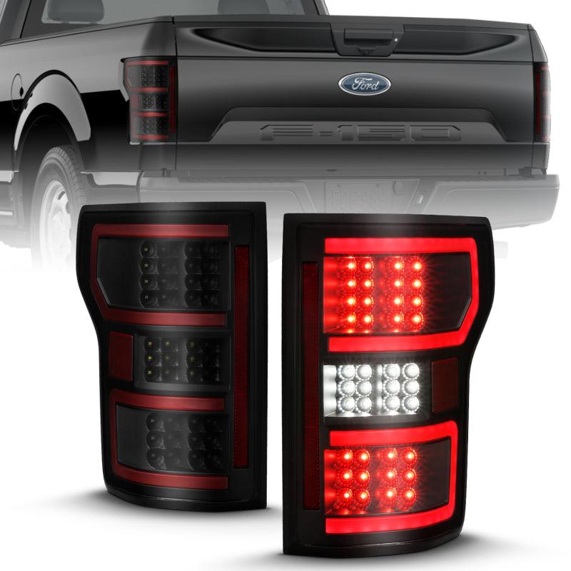 ANZO 18-19 Ford F-150 LED Taillight Black Housing Clear Lens Red Light Bar W/Sequential | Too Fast Autoparts | Order Online