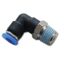 Vibrant Male Elbow Pneumatic Vacuum Fitting For 3/8in OD Tubing (3/8in NPT Thread)