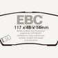 EBC 11+ Hyundai Equus 4.6 Redstuff Rear Brake Pads