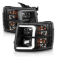 ANZO 07-13 Chevrolet Silverado 3500 Projector Headlights - Black Amber | Too Fast Autoparts | Order Online