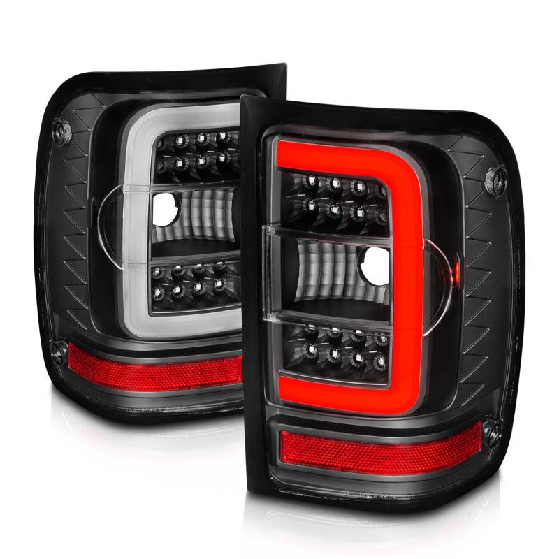 ANZO 2001-2011 Ford  Ranger LED Tail Lights w/ Light Bar Black Housing Clear Lens | Too Fast Autoparts | Order Online | Canada & USA Shipping