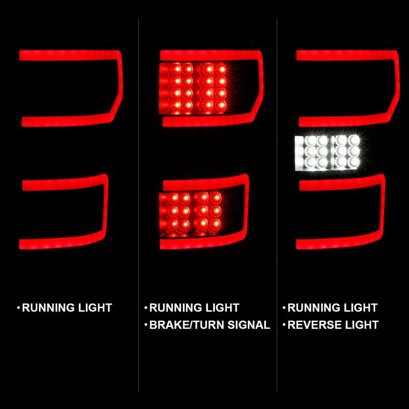 ANZO 18-19 Ford F-150 LED Taillight Black Housing Clear Lens Red Light Bar W/Sequential | Too Fast Autoparts | Order Online