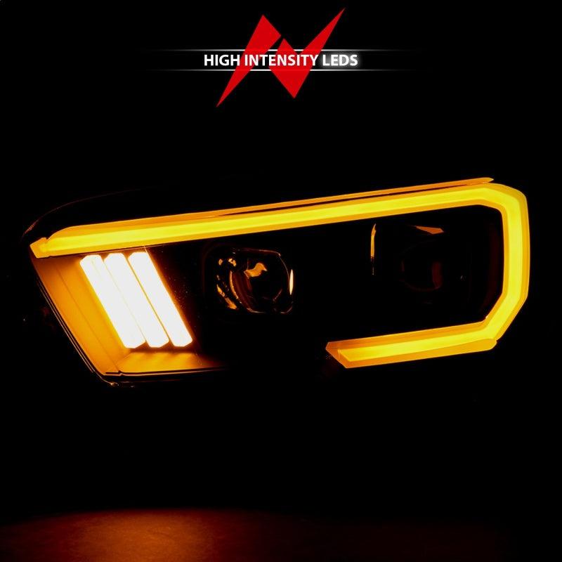 ANZO 2016-2017 Toyota Tacoma Projector Headlights w/ Plank Style Switchback Black w/ Amber w/ DRL | Too Fast Autoparts | Order Online | Canada & USA Shipping
