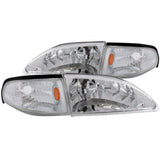 ANZO 1994-1998 Ford Mustang Crystal Headlights Chrome | Too Fast Autoparts | Order Online | Canada & USA Shipping