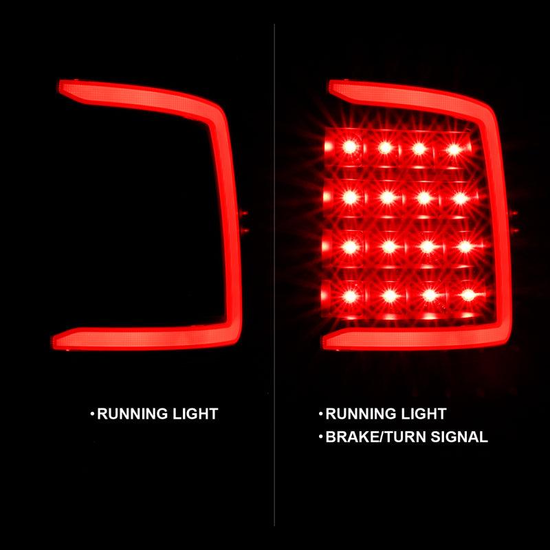 ANZO 2009-2018 Dodge Ram 1500 LED Taillight Plank Style Black w/Clear Lens | Too Fast Autoparts | Order Online | Canada & USA Shipping