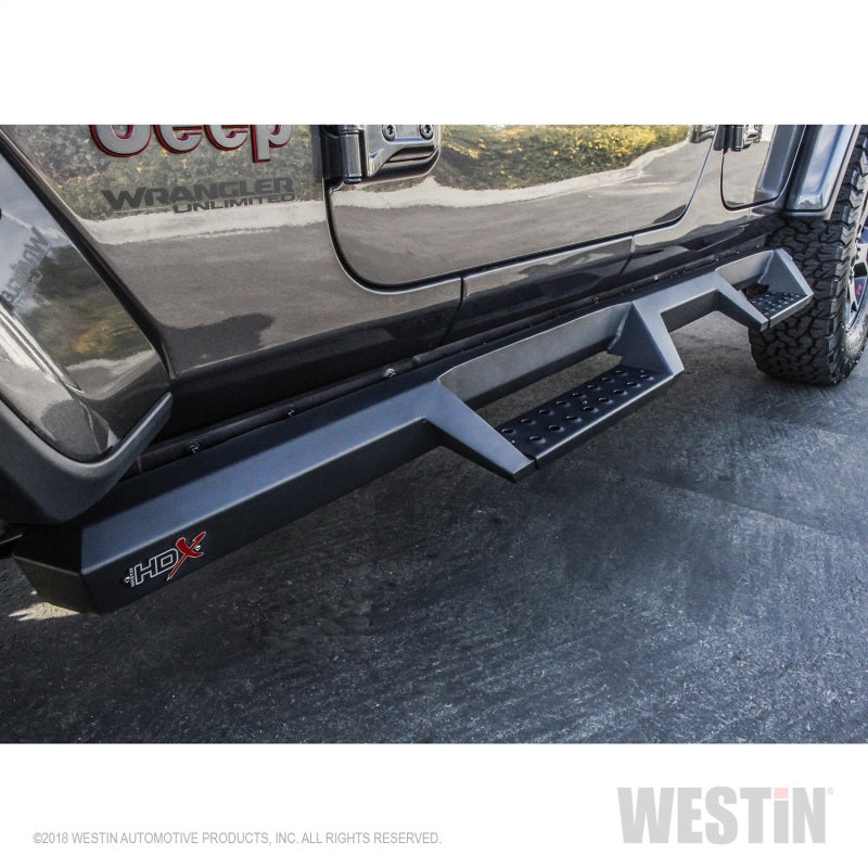 Westin 18-20 Jeep Wrangler JL Unlimited 4DR HDX Drop Nerf Step Bars - Noir texturé