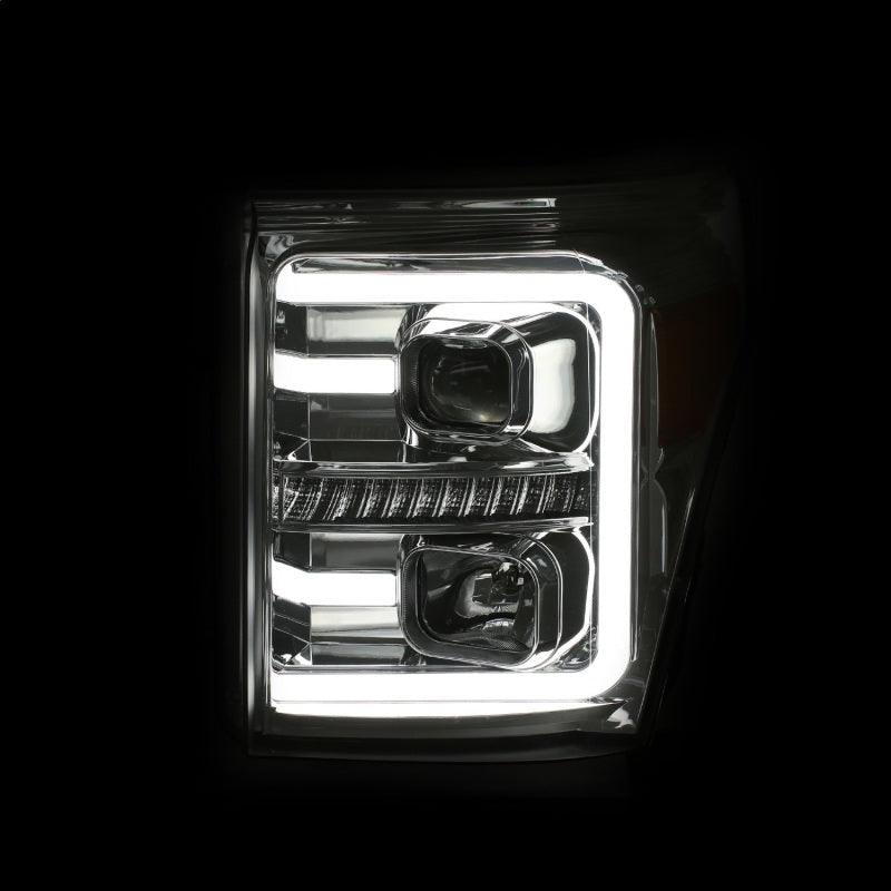 ANZO 11-16 Ford F-250/F-350/F-450 Projector Headlights w/ Plank Style Switchback Chrome w/Amber | Too Fast Autoparts | Order Online