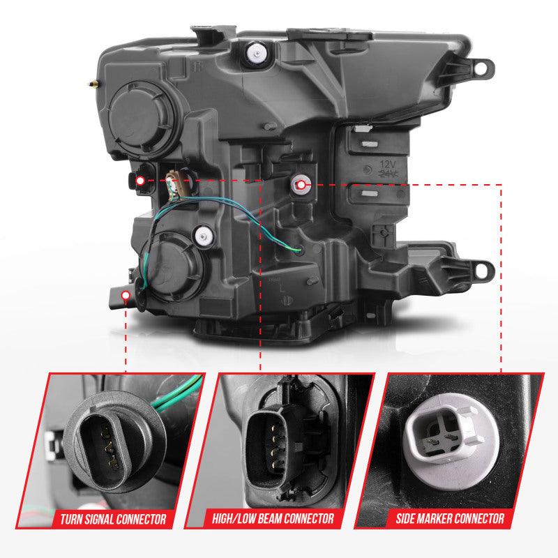 ANZO 2018-2020 Ford F-150 Projector Headlight w/ Plank Style Switchback Black Housing | Too Fast Autoparts | Order Online | Canada & USA Shipping