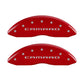 MGP 4 Caliper Covers Engraved Front & Rear Gen 5/Camaro Red finish silver ch