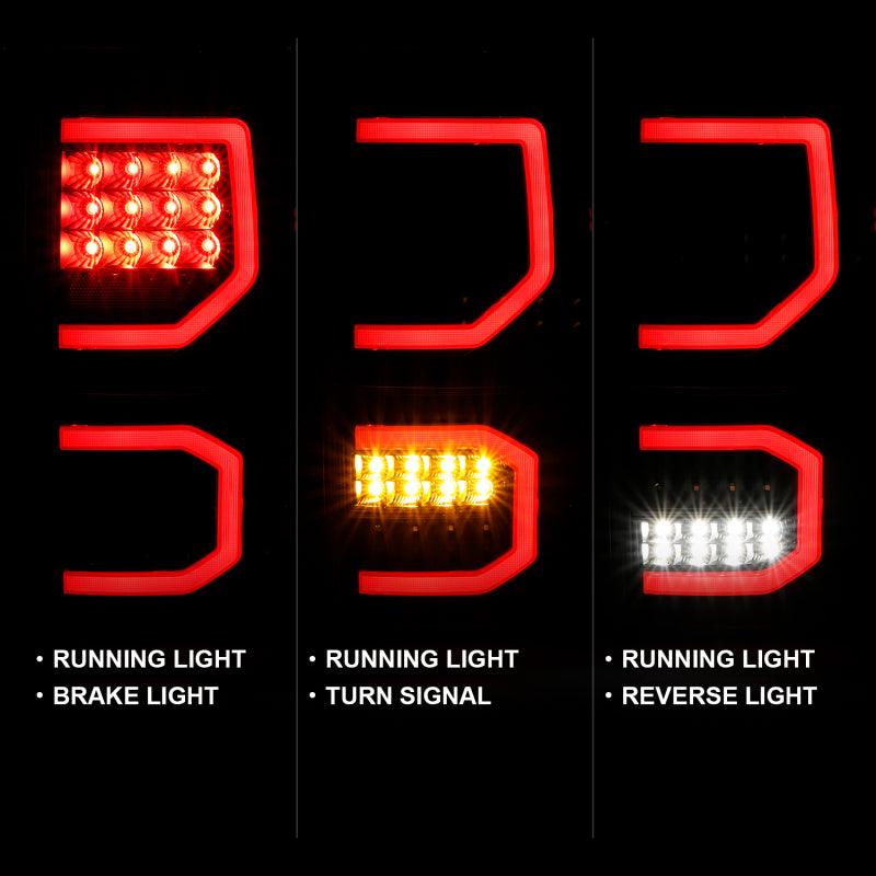 ANZO 2007-2013 Toyota Tundra LED Taillights Plank Style Black w/Clear Lens | Too Fast Autoparts | Order Online | Canada & USA Shipping