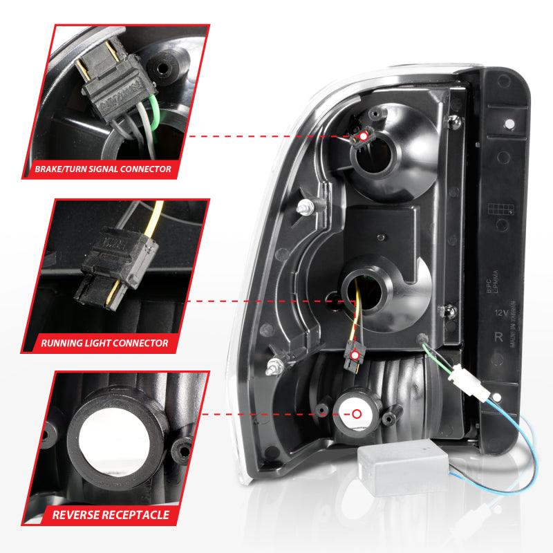 ANZO 2002-2009 Chevrolet Trailblazer LED Tail Lights w/ Light Bar Black Housing Smoke Lens | Too Fast Autoparts | Order Online | Canada & USA Shipping