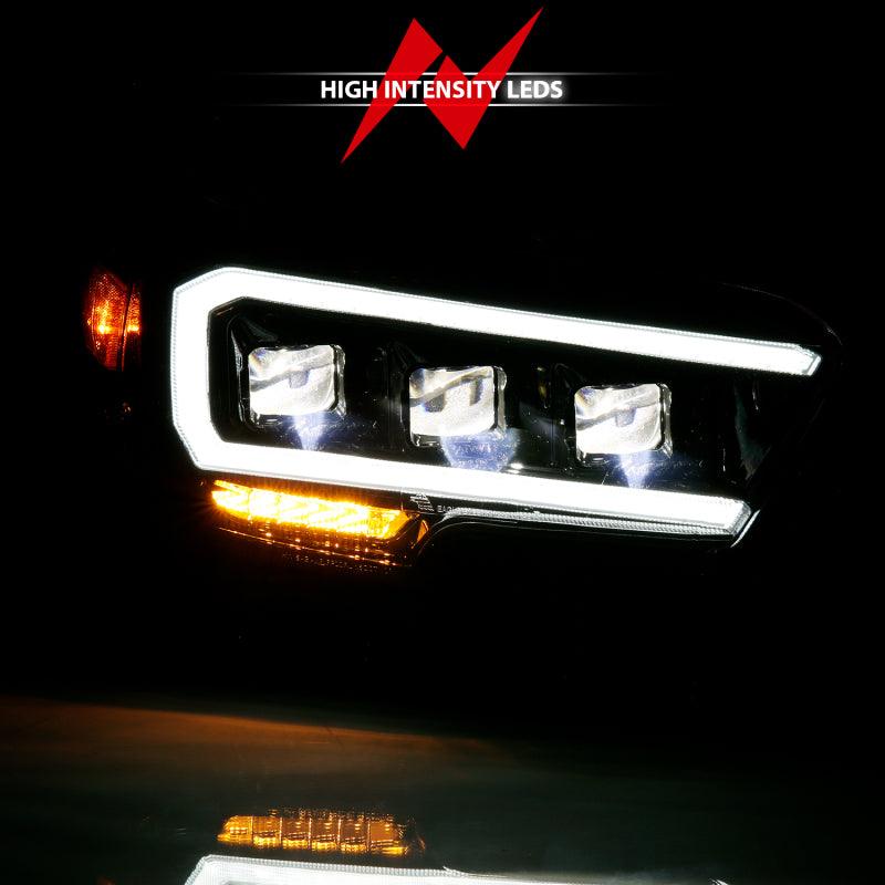 ANZO 2016-2018 Toyota Tacoma LED Projector Headlights Plank Style Black w/ Amber | Too Fast Autoparts | Order Online | Canada & USA Shipping