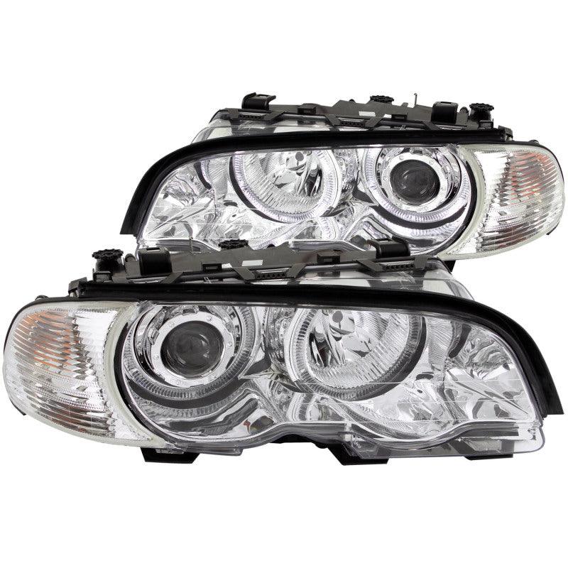 ANZO 2000-2003 BMW 3 Series E46 Projector Headlights w/ Halo Chrome | Too Fast Autoparts | Order Online | Canada & USA Shipping
