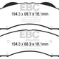 EBC 15+ Ford F150 2.7 Twin Turbo (2WD) Yellowstuff Front Brake Pads