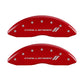 MGP 4 Caliper Covers Engraved Front & Rear With stripes/Challenger Red finish silver ch