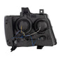 ANZO 07-14 Chevy Tahoe Projector Headlights w/ Plank Style Design Black w/ Amber | Too Fast Autoparts | Order Online