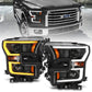 ANZO 2015-2017 Ford F-150 Projector Headlights w/ Plank Style Switchback Black w/ Amber | Too Fast Autoparts | Order Online | Canada & USA Shipping