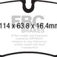EBC 14+ Jaguar F-Type (Cast Iron Rotors Only) 5.0 Supercharged (490) Redstuff Rear Brake Pads