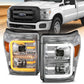 ANZO 11-16 Ford F-250/F-350/F-450 Projector Headlights w/ Plank Style Switchback Chrome w/Amber | Too Fast Autoparts | Order Online