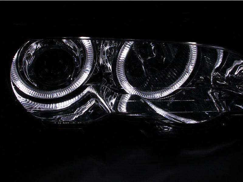 ANZO 2000-2003 BMW 3 Series E46 Projector Headlights w/ Halo Chrome | Too Fast Autoparts | Order Online | Canada & USA Shipping