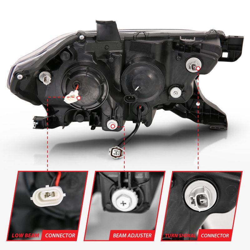ANZO 2016-2017 Toyota Tacoma Projector Headlights w/ Plank Style Switchback Black w/ Amber w/ DRL | Too Fast Autoparts | Order Online | Canada & USA Shipping