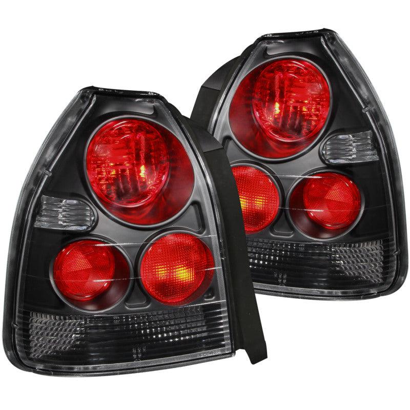 ANZO 1996-2000 Honda Civic Taillights Black | Too Fast Autoparts | Order Online | Canada & USA Shipping