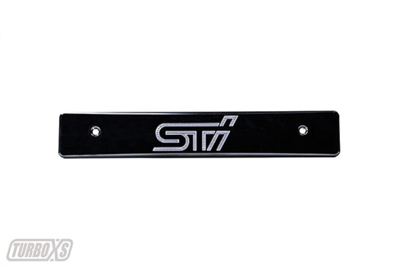 Turbo XS 08-14 Subaru WRX/STi Plaque d'immatriculation en aluminium billette Supprimer le logo STi usiné noir