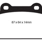 EBC 08-16 Mitsubishi Lancer Evo 10 2.0 Turbo (1 piece rotor) Redstuff Rear Brake Pads