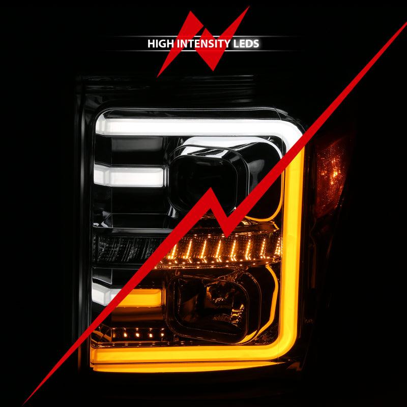 ANZO 11-16 Ford F-250/F-350/F-450 Projector Headlights w/ Plank Style Switchback Chrome w/Amber | Too Fast Autoparts | Order Online