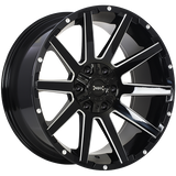 Ruffino HARD Sinner Gloss Black - Milled EdgeRUF4820001 | Size: 20x9.0 | Bolt Pattern: 5x127/5x139.7 | Offset: 15 | Center Bore: 77.8
