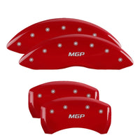MGP 4 Caliper Covers Engraved Front & Rear 18-19 Buick Regal Sportback Red Finish Silver Characters