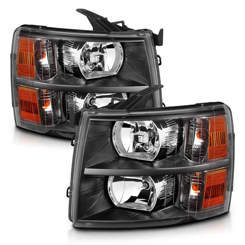 ANZO 2007-2013 Chevrolet Silverado Crystal Headlights Black | Too Fast Autoparts | Order Online | Canada & USA Shipping