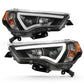 ANZO 14-18 Toyota 4 Runner Plank Style Projector Headlights Black w/ Amber | Too Fast Autoparts | Order Online
