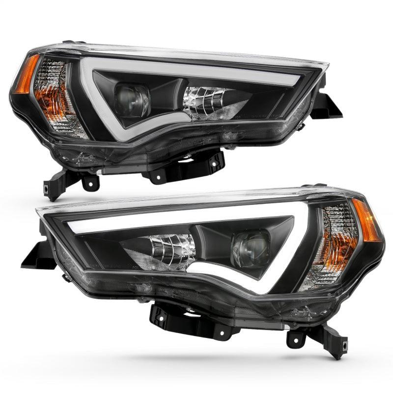 ANZO 14-18 Toyota 4 Runner Plank Style Projector Headlights Black w/ Amber | Too Fast Autoparts | Order Online