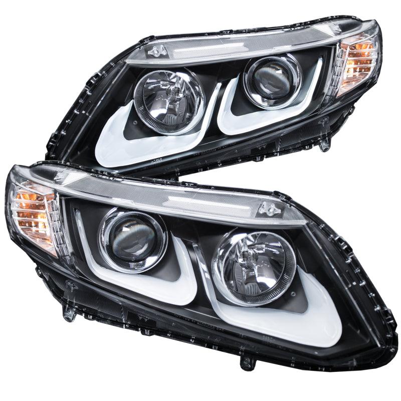 ANZO 2012-2015 Honda Civic Projector Headlights w/ U-Bar Black | Too Fast Autoparts | Order Online | Canada & USA Shipping