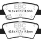 EBC 12+ Hyundai Elantra GT 2 Redstuff Rear Brake Pads