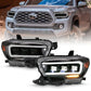 ANZO 2016-2018 Toyota Tacoma LED Projector Headlights Plank Style Black w/ Amber | Too Fast Autoparts | Order Online | Canada & USA Shipping