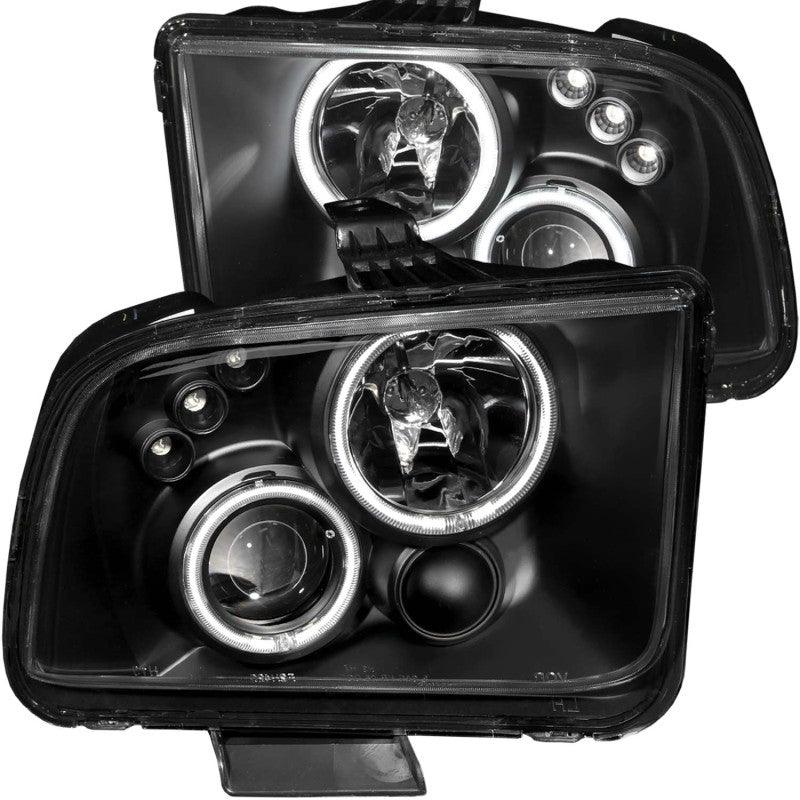 ANZO 2005-2009 Ford Mustang Projector Headlights w/ Halo Black | Too Fast Autoparts | Order Online | Canada & USA Shipping