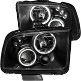 ANZO 2005-2009 Ford Mustang Projector Headlights w/ Halo Black | Too Fast Autoparts | Order Online | Canada & USA Shipping