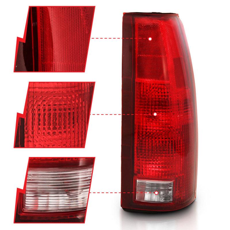 ANZO 1988-1999 Chevy C1500 Taillight Red/Clear Lens w/ Circuit Board(OE Replacement) | Too Fast Autoparts | Order Online